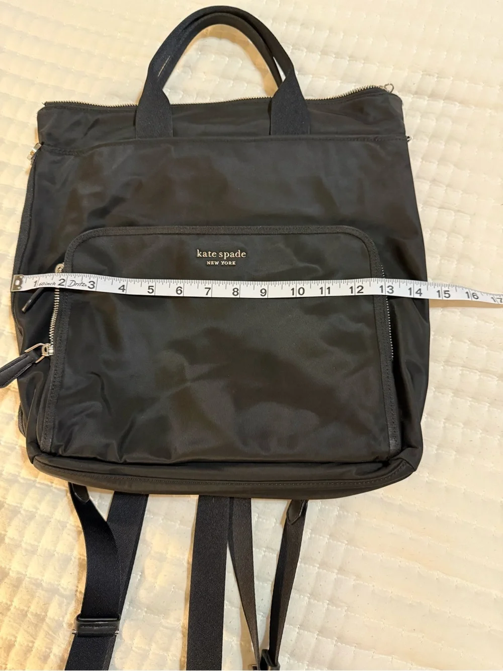 kate spade Black Nylon Convertible Backpack Tote Bag